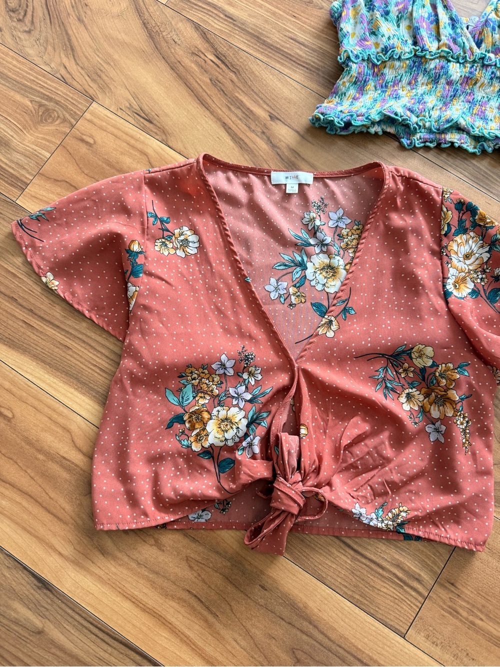Multi-Top Set - Mustard, White, Rust, Floral & Leopard Prints - Picture 3 of 10